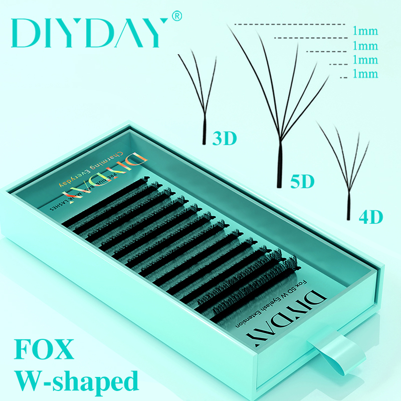 DIYDAY Foxy W-Shaped 3D 4D 5D  - Eyelash Extension Volume Cat Eye recension och pris