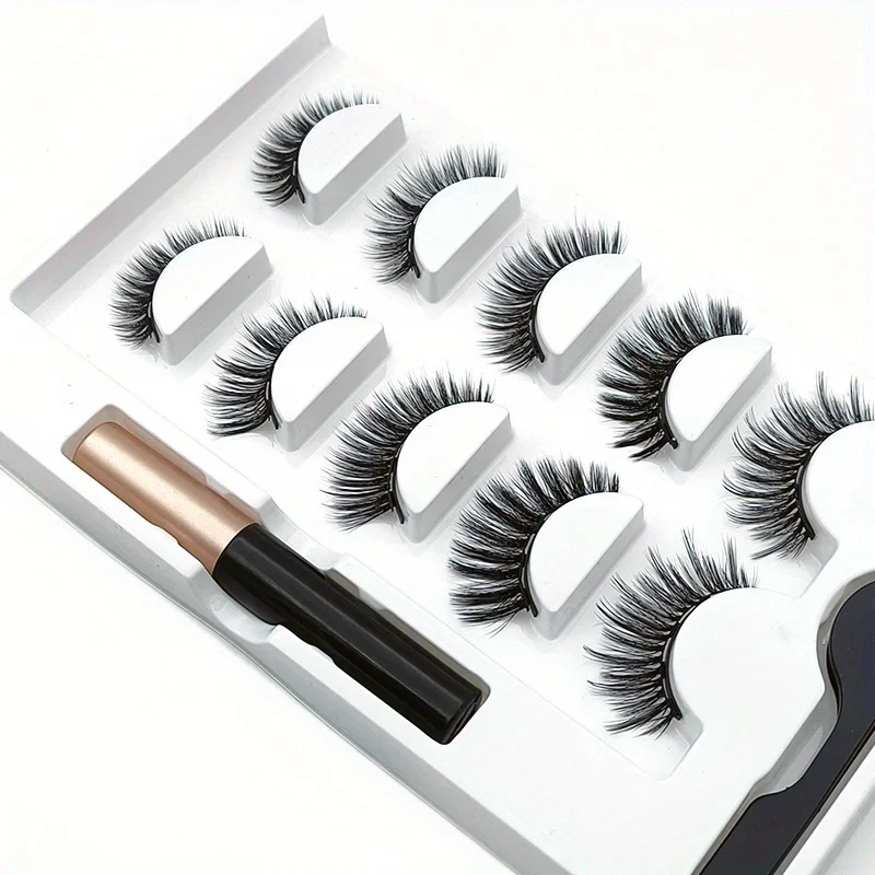 5 Pairs Magnete Eyelashes Set  - Eyelash Extension Uv Glue recension och pris