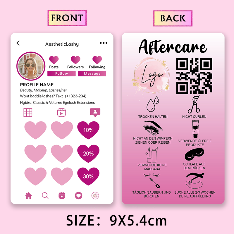 Custom Loyalty Cards with Logo - Eyelash Extension Logo Design recension och pris