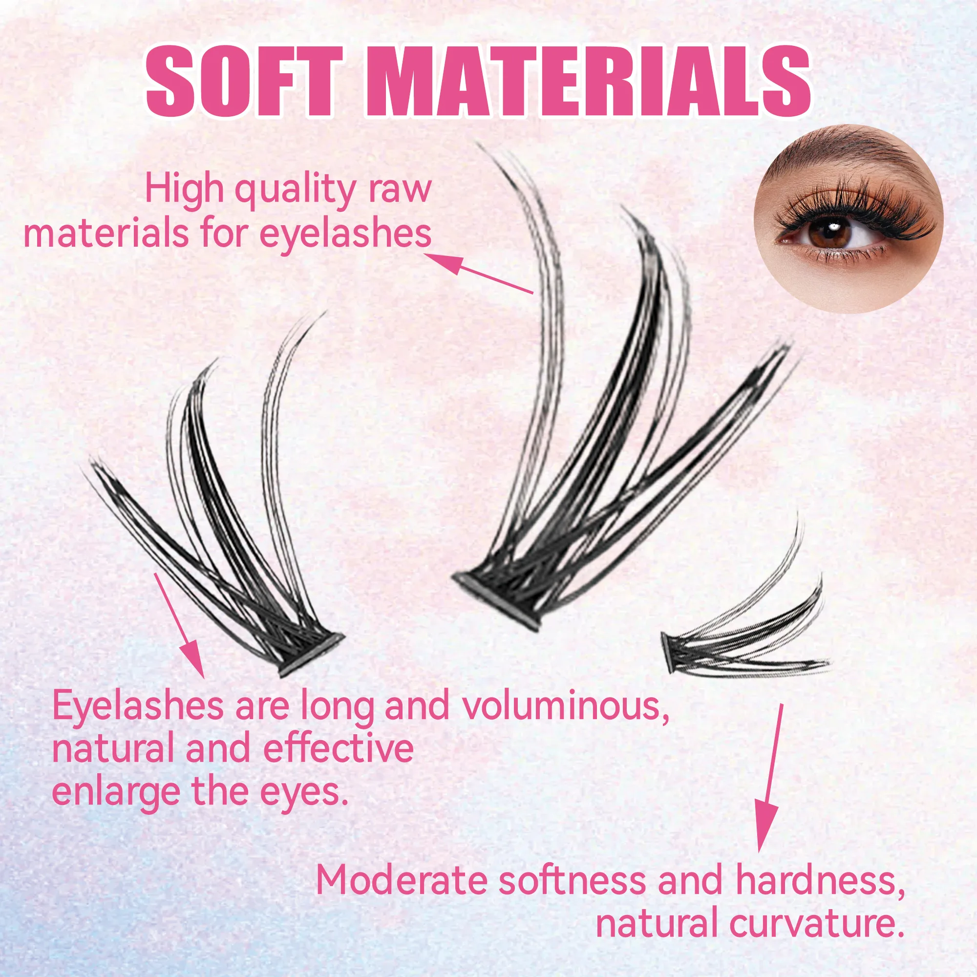 Eyelashes 200 PCS Clusters Las - Eyelash Extension Course recension och pris