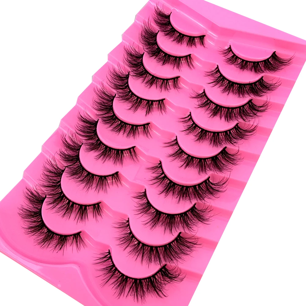 AMSDCN 9 Pairs Mink Lashes Flu - Eyelash Extension Volume Cat Eye recension och pris