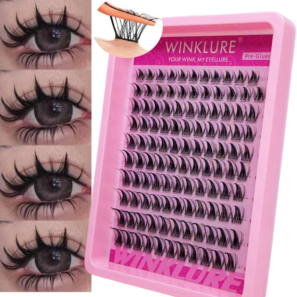 WINKLURE Self-Adhesive False E - Eyelash Extension Volume Cat Eye recension och pris